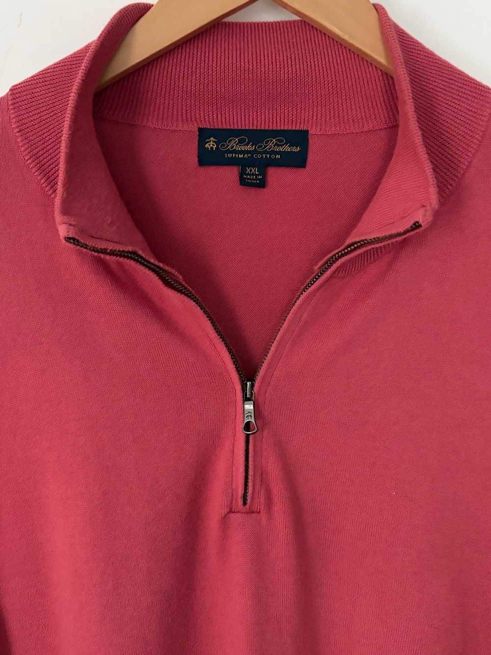 Brooks Brothers Men’s Size XXL Supima Cotton 1/4 Zip Mock Neck Pullover Sweater